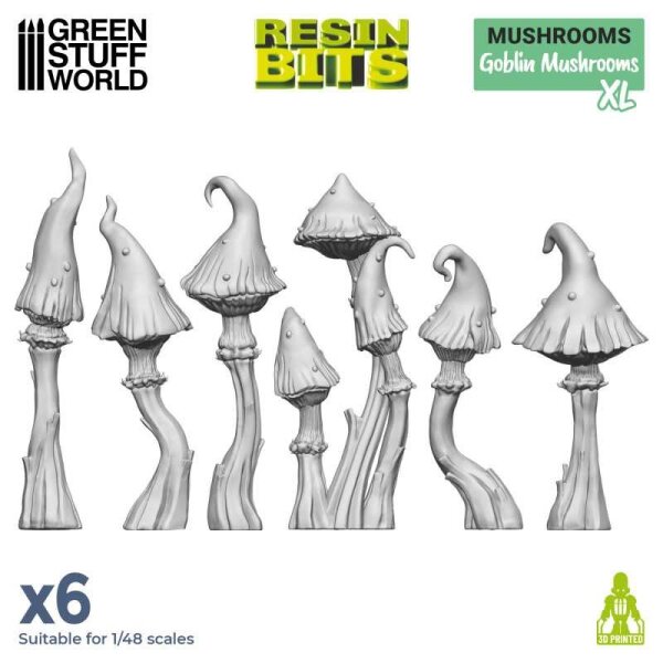 Green Stuff World - 3D printed set - Goblin Mushrooms XL