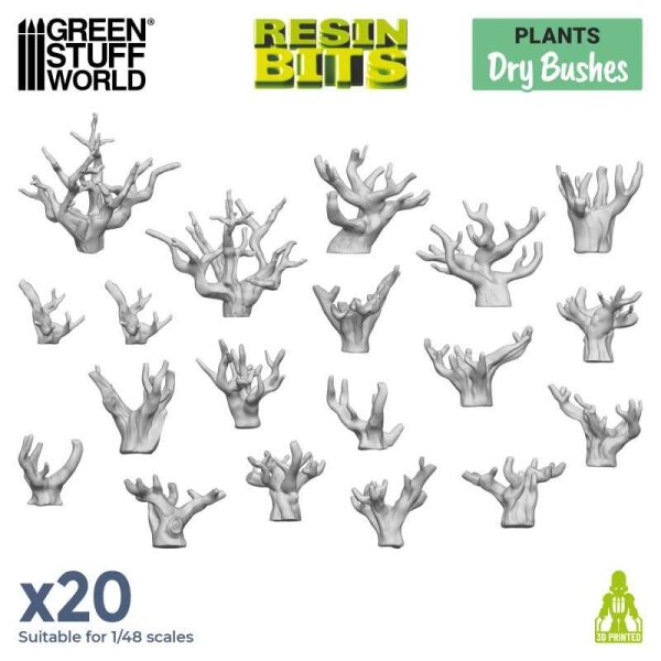 Green Stuff World - 3D printed set - Dry Bushes