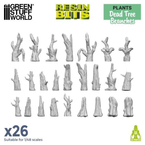 Green Stuff World - 3D printed set - Dead Tree Brushes