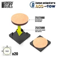 Green Stuff World - Plastic base adapter Round to Square...