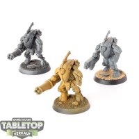 Tau Empire - 3 XV25 Stealth Battlesuits - teilweise bemalt