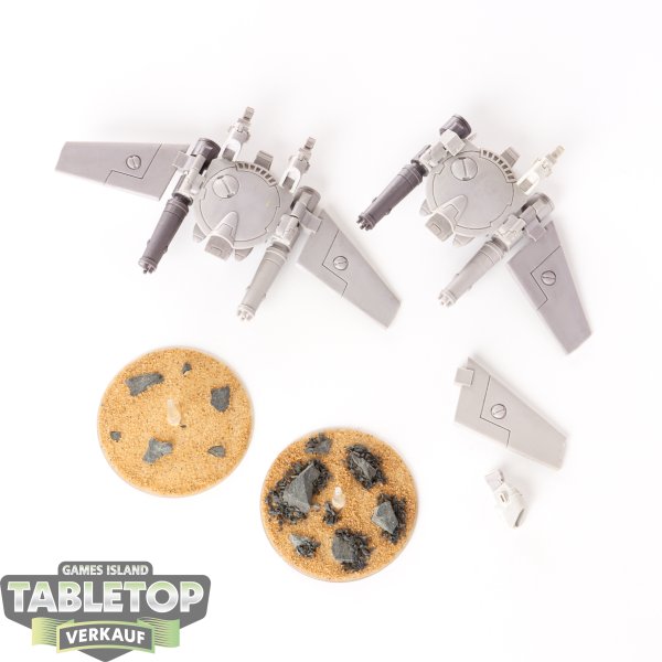 Tau Empire - 2 Remora Drone Stealth Fighters - unbemalt