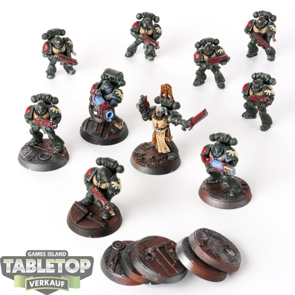 Dark Angels - 10 x Tactical Squad klassisch - bemalt