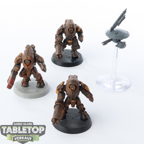 Tau Empire - 3x XV25 Stealth Battlesuits - bemalt