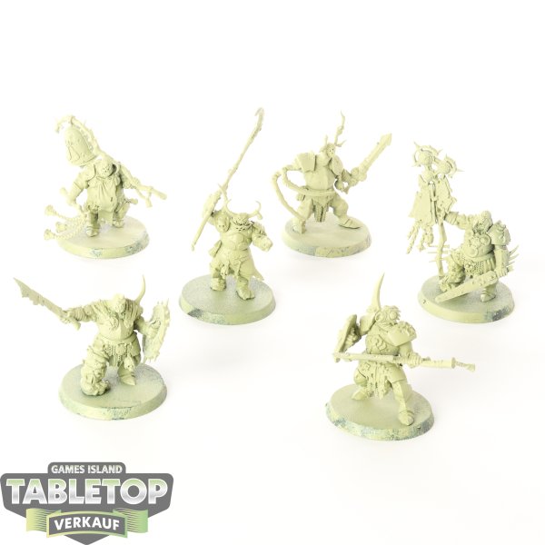 Maggotkin of Nurgle - 6x Putrid Blightkings - grundiert