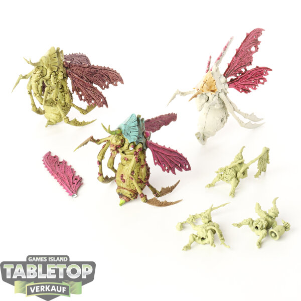 Death Guard - 3x Plague Drones of Nurgle - teilweise bemalt
