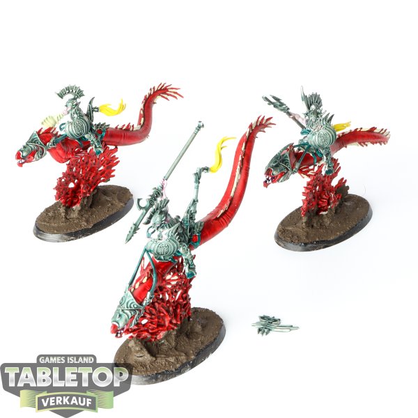 Idoneth Deepkin - 3x Akhelian Morrsarr Guard - bemalt