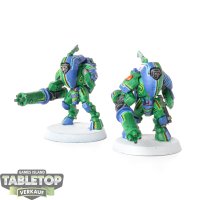 Tau Empire - 2x XV25 Stealth Battlesuits - bemalt