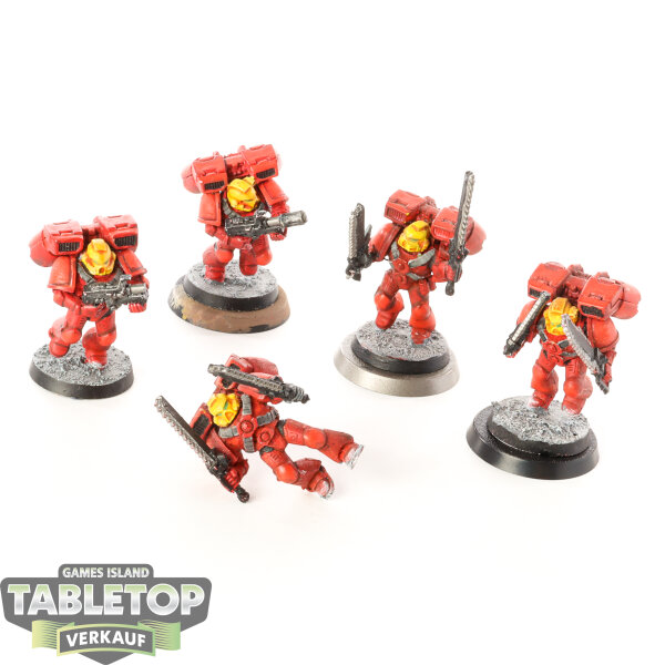 Space Marines - 5x Assault Marines - klassisch - teilweise bemalt