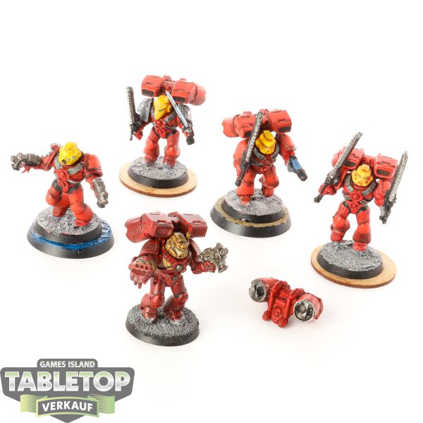 Blood Angels - 5x Assault Marines - klassisch - teilweise bemalt