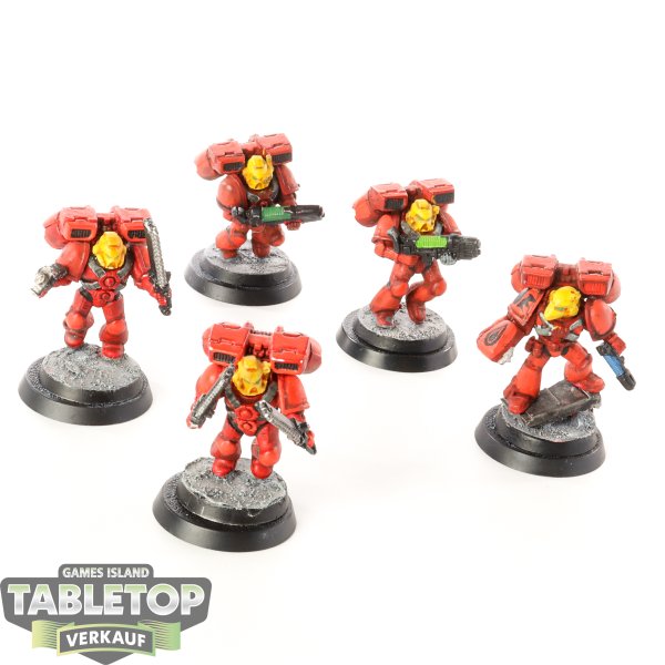 Blood Angels - 5x Assault Marines - klassisch - teilweise bemalt