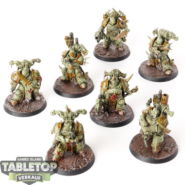 Death Guard - 7x Plague Marines - bemalt