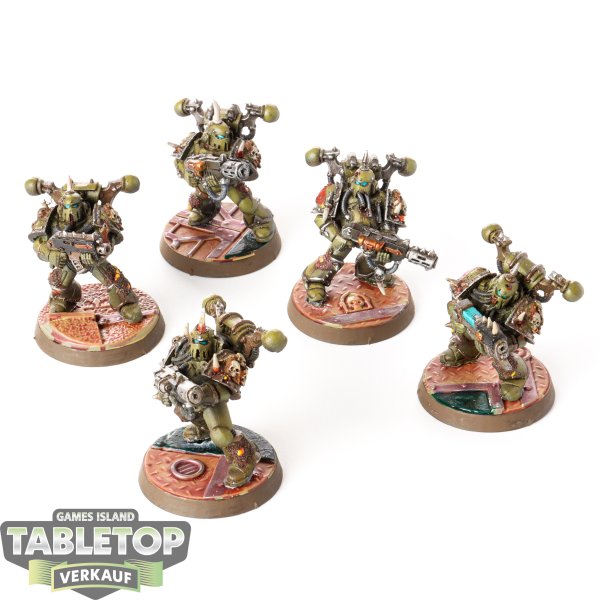 Death Guard - 5x Plague Marines - klassisch - bemalt