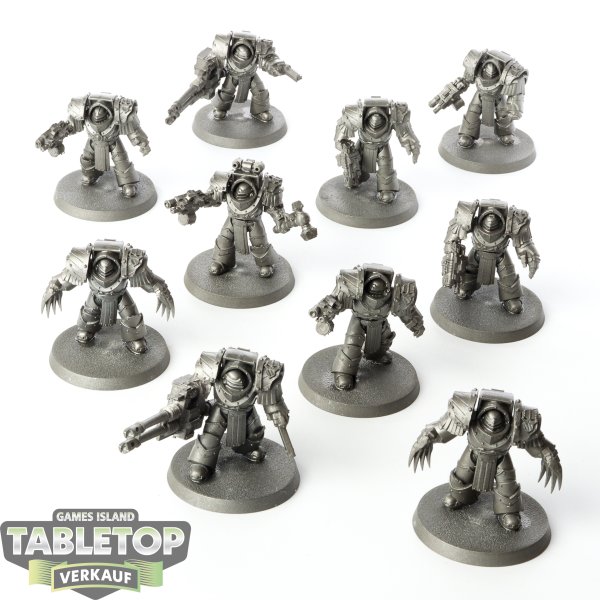 Horus Heresy - 10 x Iron Warriors Legion Cataphractii Terminator Squad - grundiert