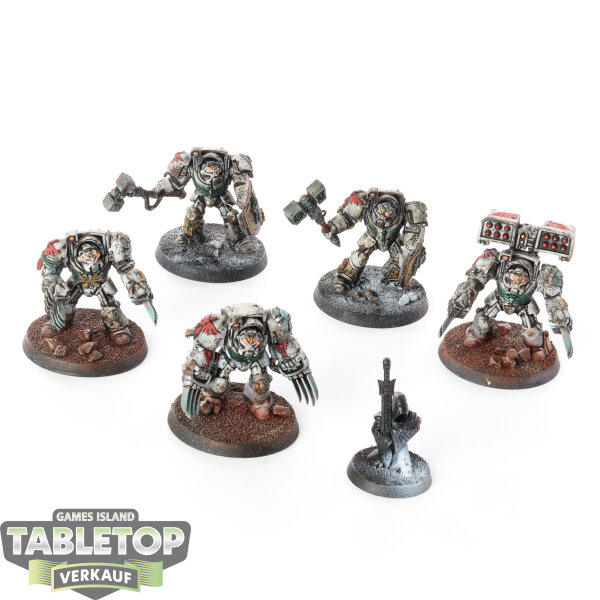 Dark Angels - 5x Deathwing Knights - bemalt