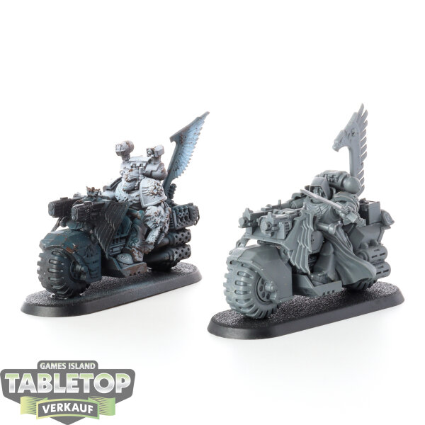Dark Angels - 2x Ravenwing Black Knights - teilweise bemalt