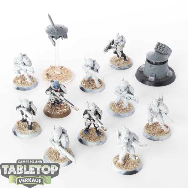 Tau Empire - 10 x Fire Warriors Strike Team - teilweise bemalt