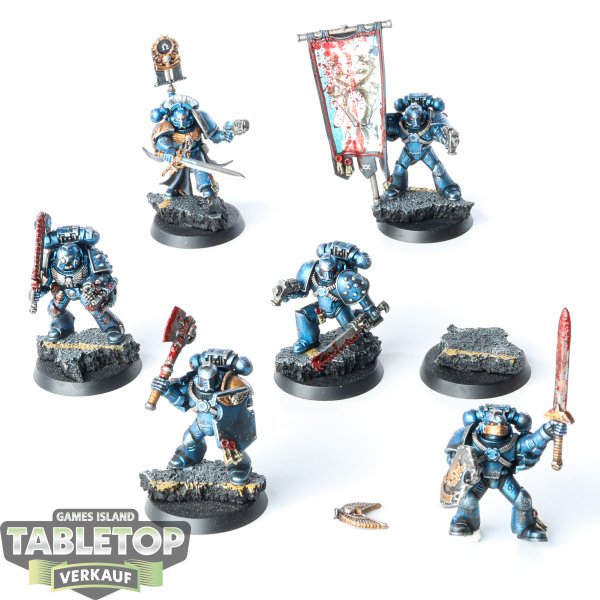 Horus Heresy - 6 x Alpha Legion "Space Marines" Command Squad - bemalt