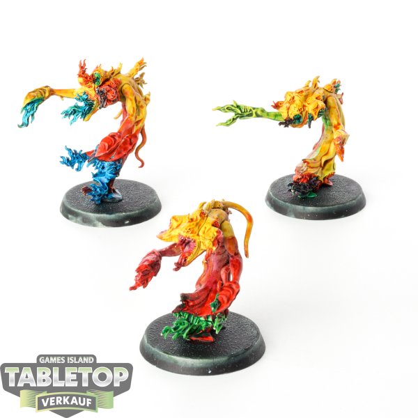 Chaos Daemons - 3x Flamers of Tzeentch - bemalt