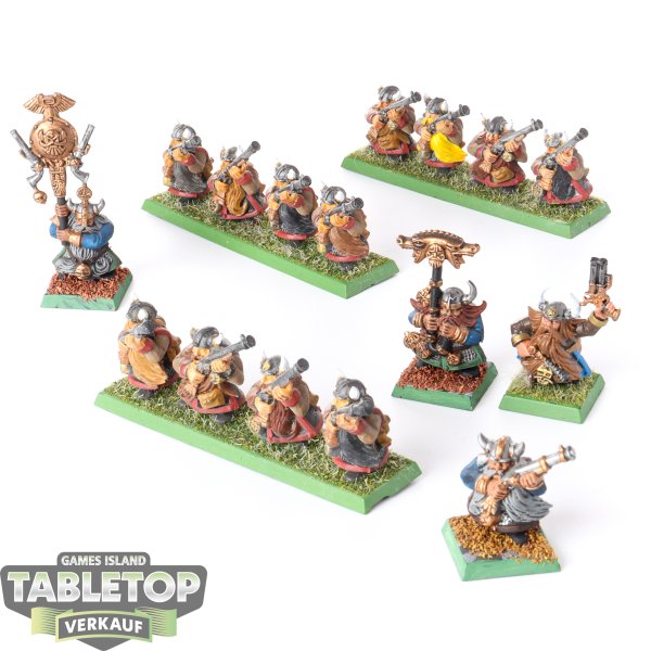 Warhammer Fantasy - 16x Dwarf Thunderers Klassisch - bemalt