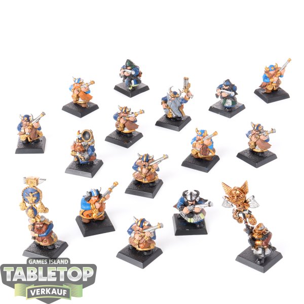 Warhammer Fantasy - 16x Dwarf Thunderers Klassisch - bemalt