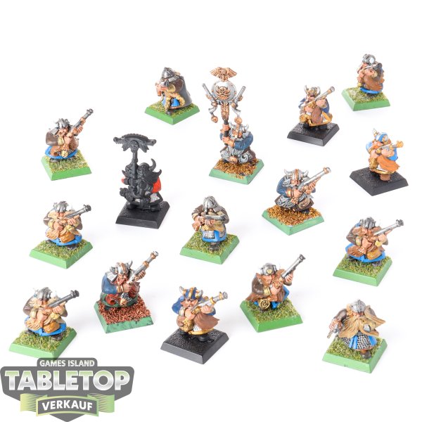 Warhammer Fantasy - 16x Dwarf Thunderers Klassisch - teilweise bemalt