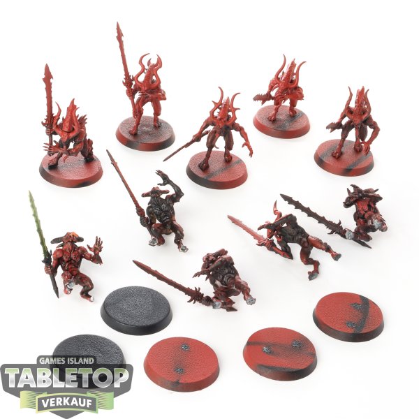 Blades of Khorne - 10x Daemons Of Khorne Bloodletters - teilweise bemalt