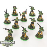 Astra Militarum - 10x Cadian Shock Troops - bemalt