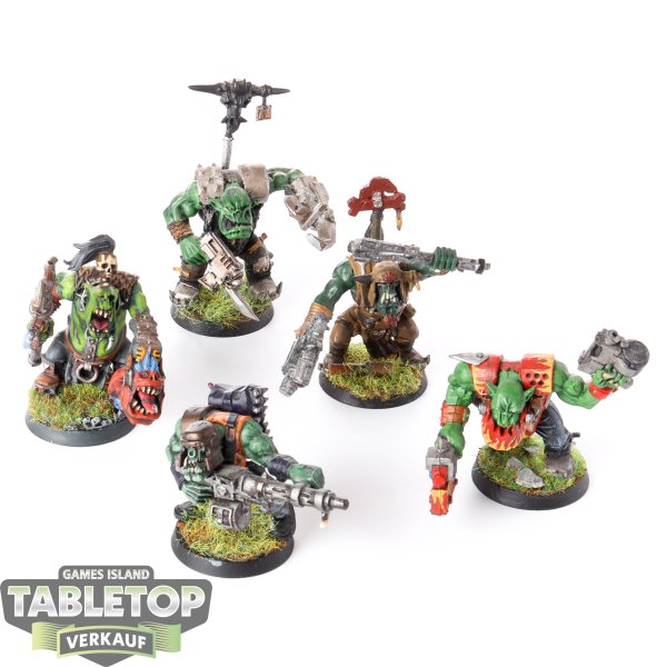 Orks - 5x Ork Nobz - bemalt