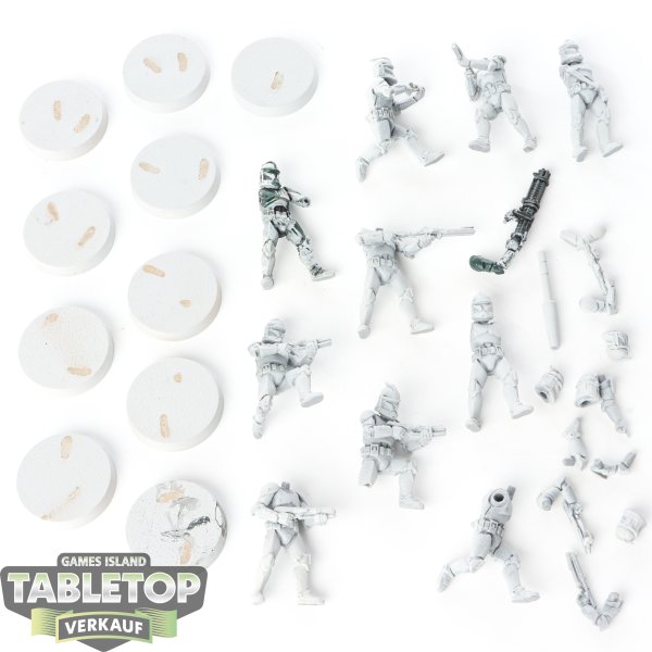 Galaktische Republik - 10x Phase I Clone Troopers - teilweise bemalt