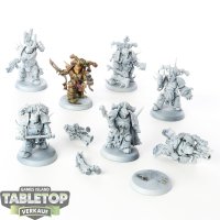 Death Guard - 7 Plague Marines - teilweise bemalt