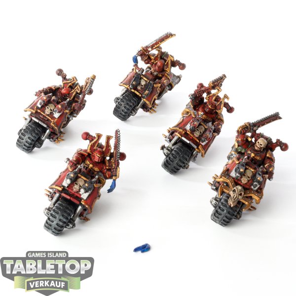 World Eaters - 5 x Chaos Bikers - bemalt