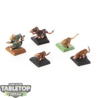 Skaven - 5x Packmaster & Giant Rats- klassisch - bemalt