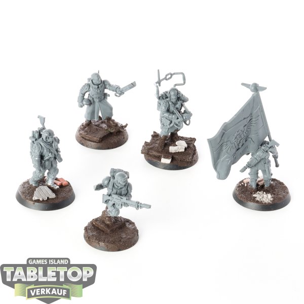 Astra Militarum - 5 x Cadian Command Squad - teilweise bemalt