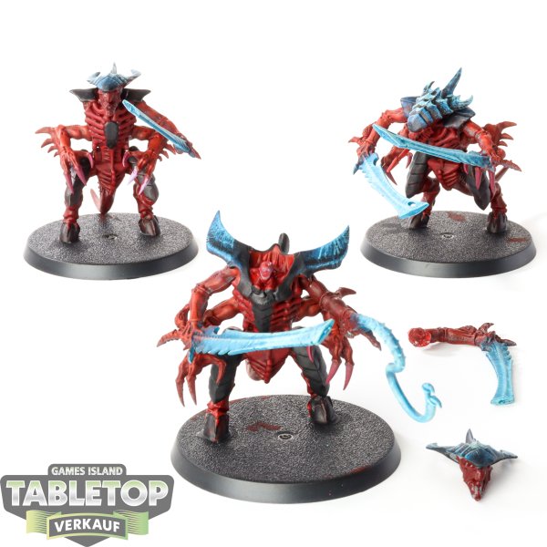 Tyraniden - 3 x Tyranid Warriors - bemalt