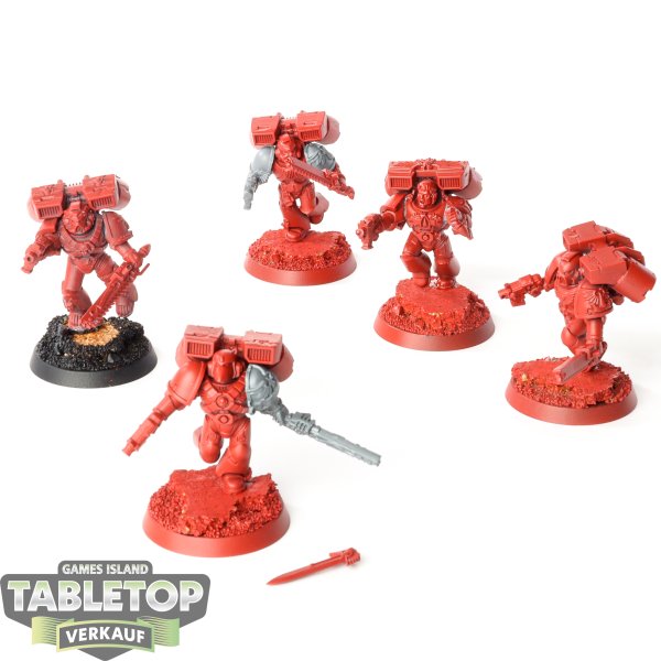 Blood Angels - 5 x Assault Squad - teilweise bemalt