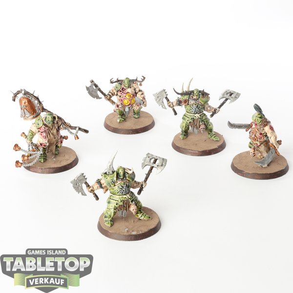 Maggotkin of Nurgle - 5x Putrid Blightkings - bemalt