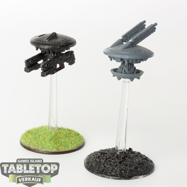 Tau Empire - 2x Tactical Drones - grundiert