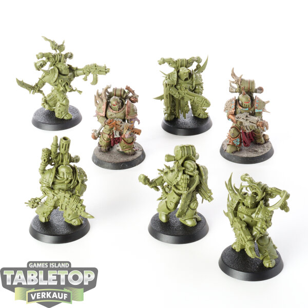 Death Guard - 7x Plague Marines - teilweise bemalt