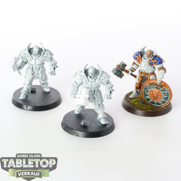 Stormcast Eternals - 3x Annihilators - teilweise bemalt - Schilde fehlen