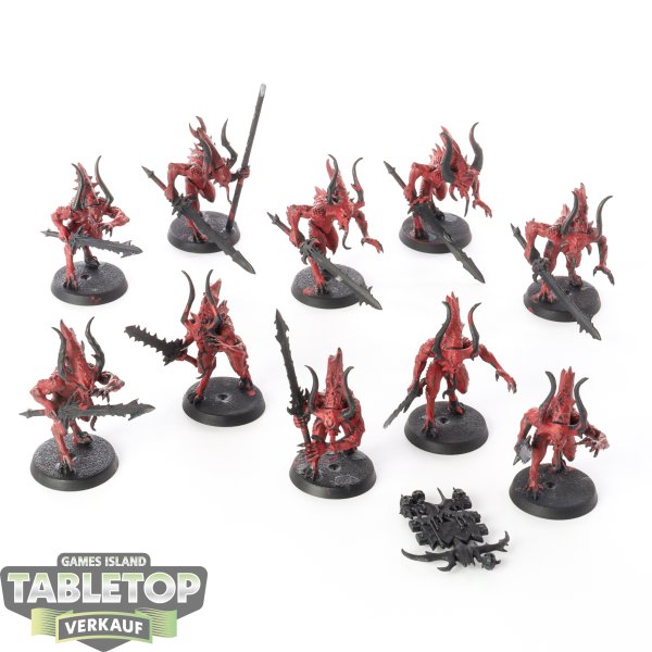 Blades of Khorne - 10x Daemons Of Khorne Bloodletters - teilweise bemalt