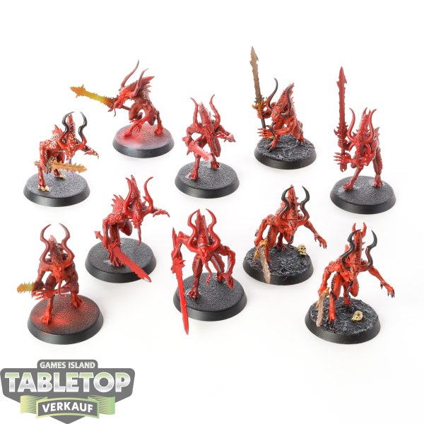 Blades of Khorne - 10x Daemons Of Khorne Bloodletters - teilweise bemalt