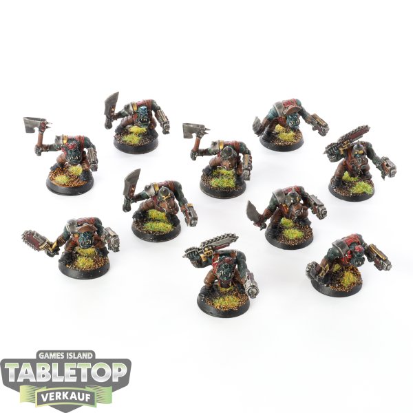 Orks - 10x Ork Boyz - bemalt