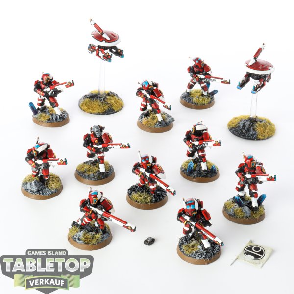 Tau Empire - 10x Fire Warriors Breacher Team - bemalt