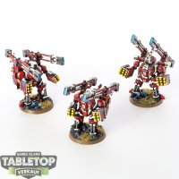 Tau Empire - 3x Broadside Battlesuits - bemalt