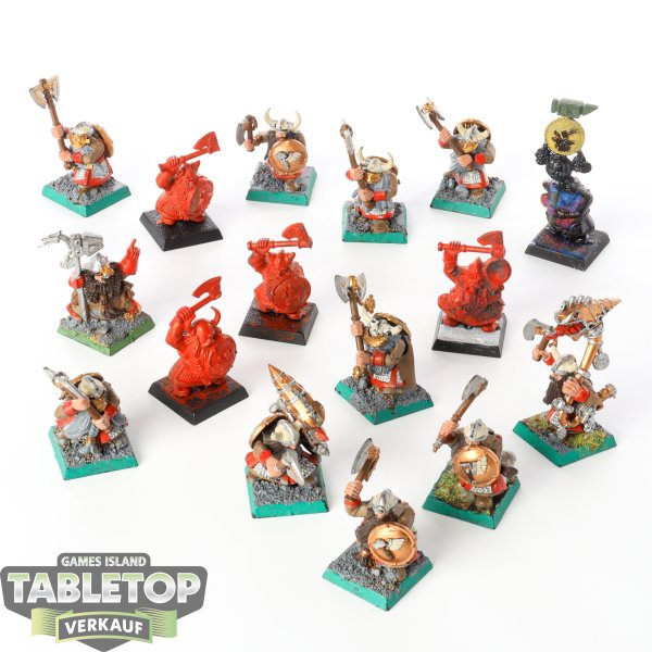 Dwarfen Mountain Holds - 16x Dwarf Warriors - teilweise bemalt