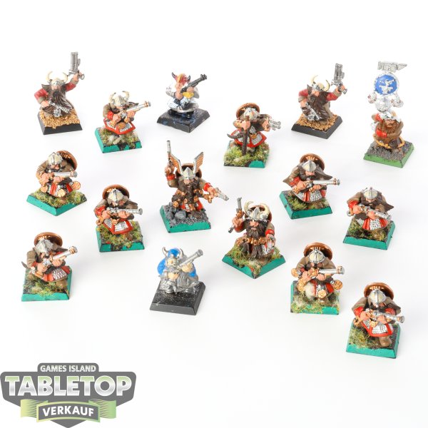 Dwarfen Mountain Holds - 16x Dwarf Thunderers - bemalt