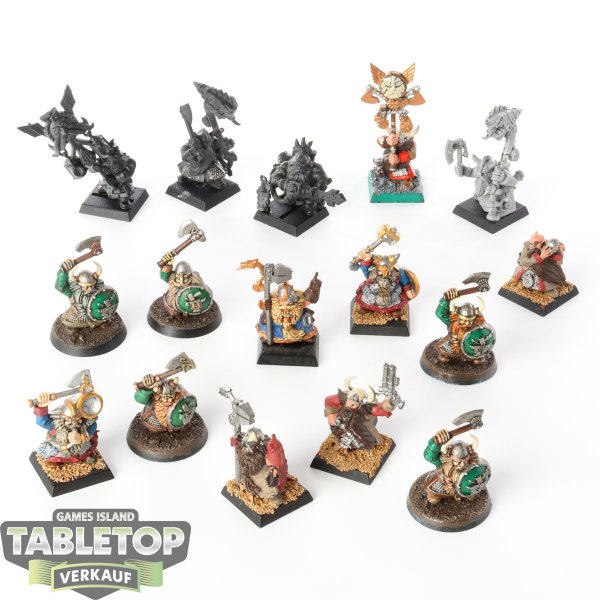 Dwarfen Mountain Holds - 16x Dwarf Warriors - teilweise bemalt