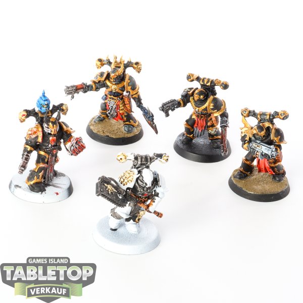 Chaos Space Marines - 5 x Chaos Space Marines - teilweise bemalt