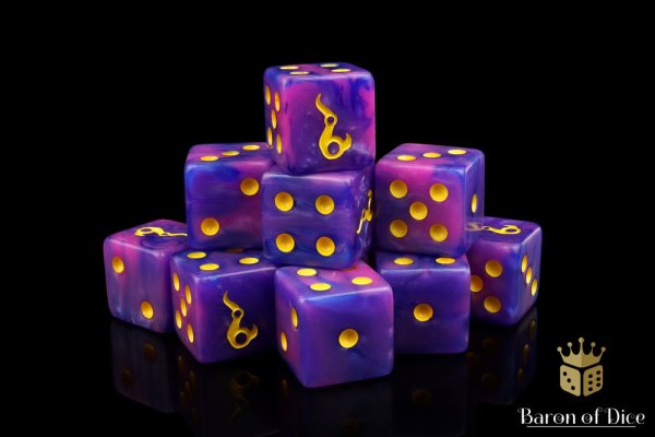 Baron of Dice - Eternal Flame 16mm Square Corner Dice (25)